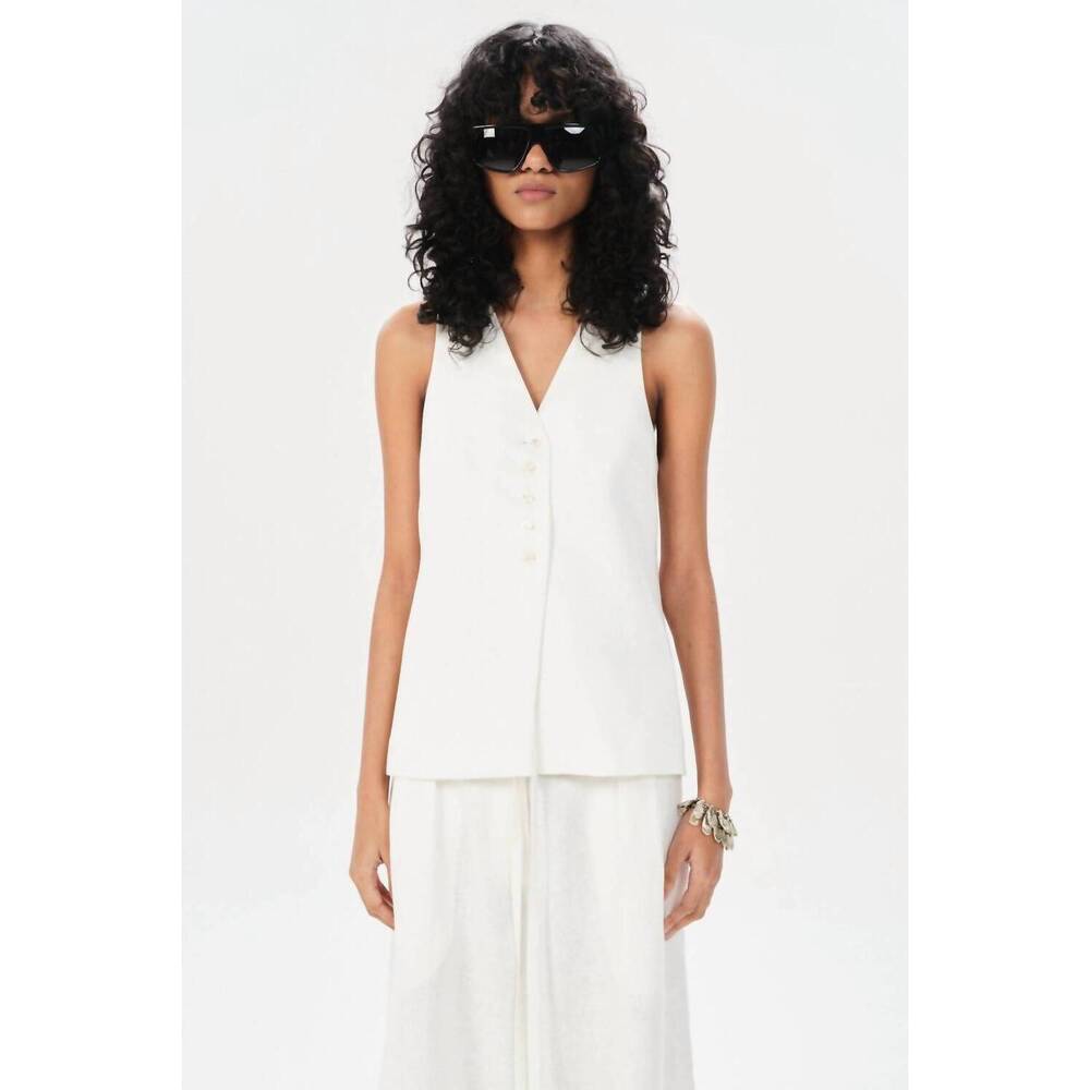 NEW MARIA CHER olavarria ruby vest in off white